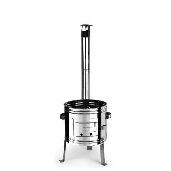 Soba pentru ceaun/tuci, inox, burlan, cot, 31x51 cm, vas 6/8/10 L, Perfect Home