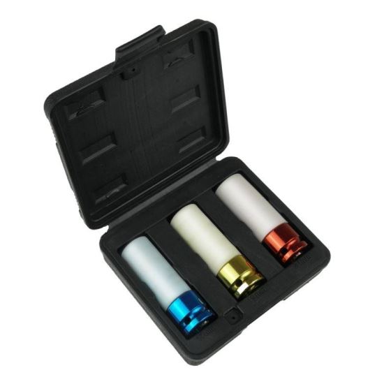 Trusa 3 capete tubulare de impact, pentru jante aluminiu, 17/19/21 mm, 85 mm, 1/2", Dedra