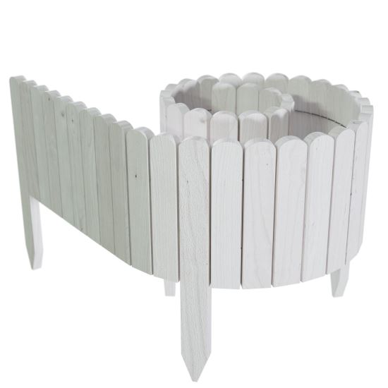 Gard de gradina decorativ din lemn, alb, 200x30 cm