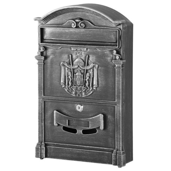 Cutie postala, aluminiu antic, 25.5x9x41 cm