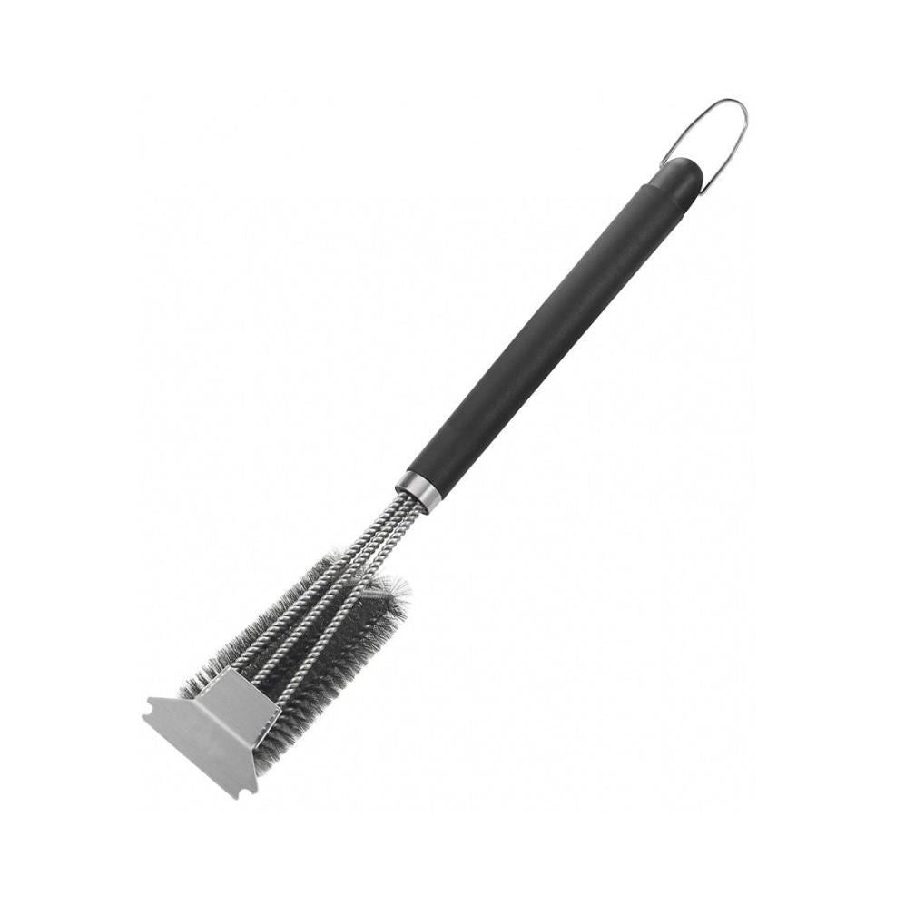 Perie pentru curatat gratar, grill, inox, 2 in 1, sarma si racleta, 40x7x8 cm