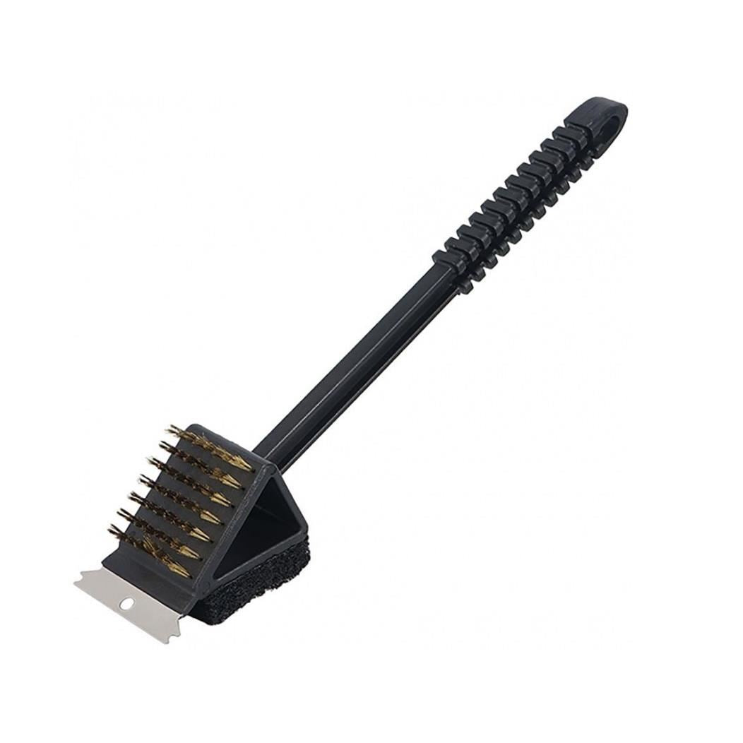 Perie pentru curatat gratar, grill, 3 in 1, sarma, racleta si burete, 36x7x8 cm