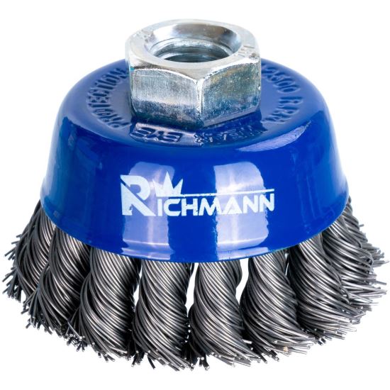 Perie sarma otel, tip cupa, cu toroane, M14, 65 mm, Richmann