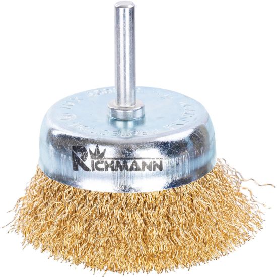 Perie sarma alama, tip cupa, cu tija, 75 mm, Richmann