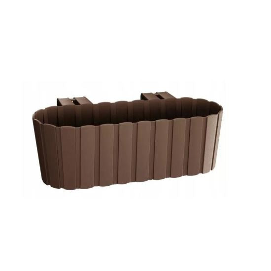 Jardiniera decorativa, suport plastic, maro, 4.9 L, 38.3x21.2x13 cm, Boardee Hook Old