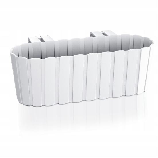 Jardiniera decorativa, suport plastic, alb, 4.9 L, 38.3x21.2x13 cm, Boardee Hook Old