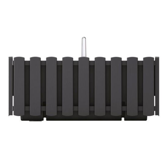 Jardiniera decorativa, suport metalic, sistem irigare, antracit, 38x18x16.2 cm, Boardee Fencycase W Old