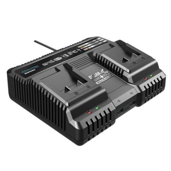Incarcator rapid dublu pentru acumulatori, 2x4.5 Ah, 18V, SAS+ALL, Dedra