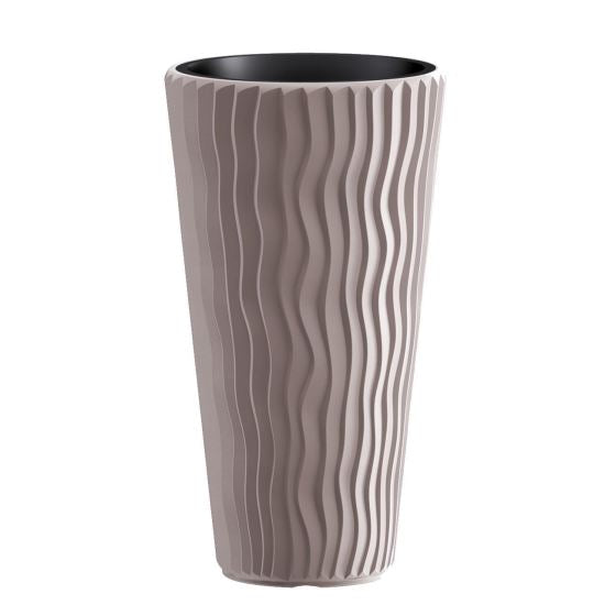 Ghiveci decorativ de flori, rotund, inalt, cafeniu, 18/45 L, 39x70.8 cm, Sandy Slim