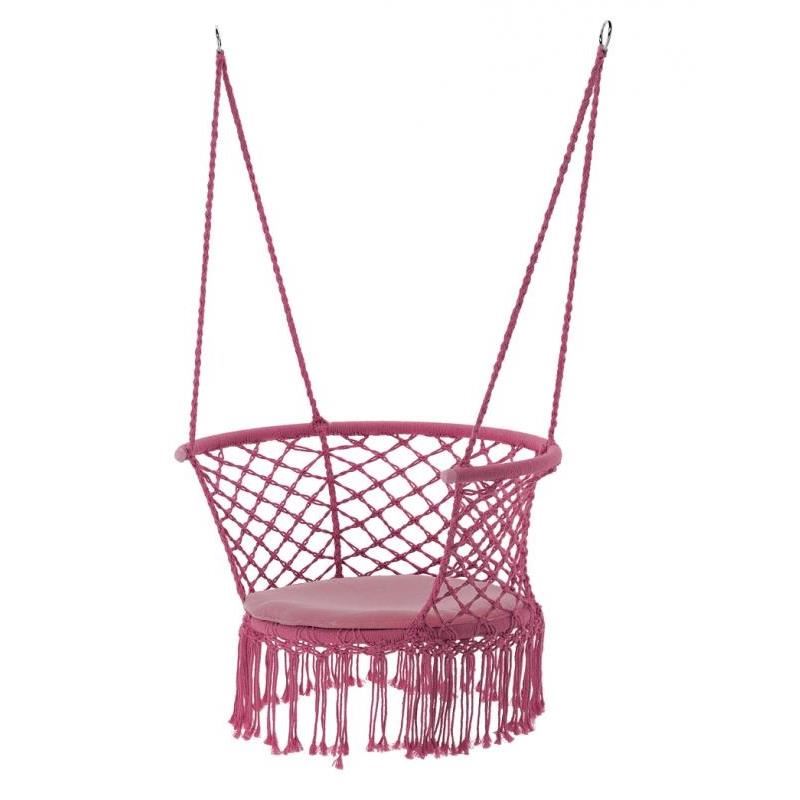 Leagan tip scaun, cu perna, roz, max 150 kg, 80x60x120 cm, Rivo