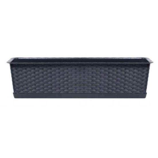 Jardiniera decorativa, antracit, 68.5x17.3x15 cm, Ratolla Case P Old
