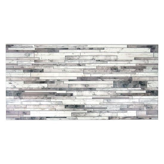 Panou decorativ, PVC, model piatra 3D, nuante gri deschis si inchis, 96x48.5 cm