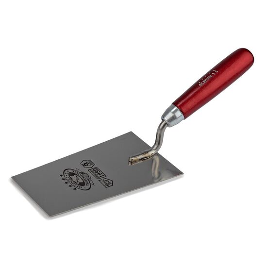 Mistrie inox, trapez, ingusta, sudura in puncte, 18 cm, maner lemn, Olejnik