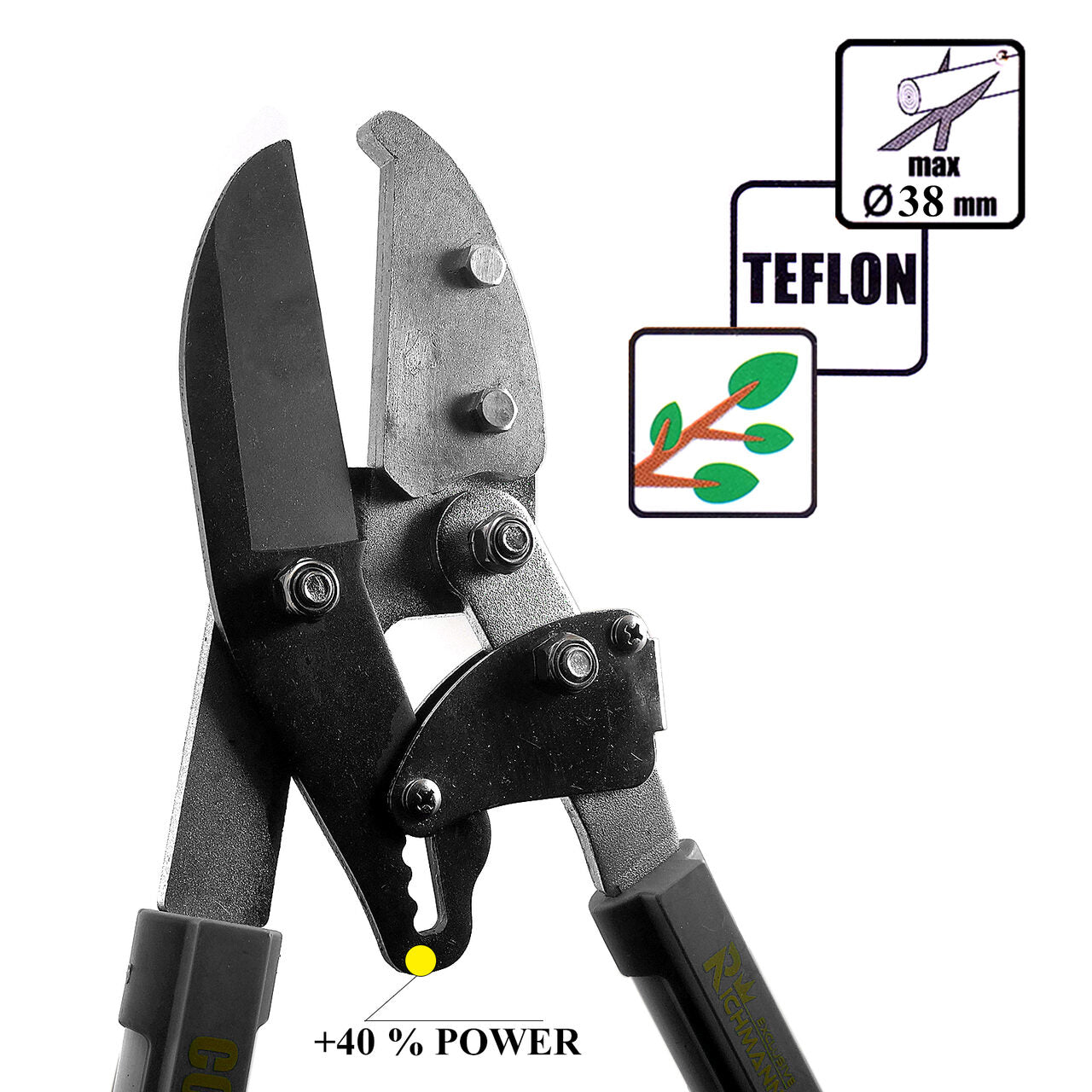 Foarfeca crengi, tip nicovala, teflon, otel japonez SK5, maner telescopic 70-88 cm, Richmann Exclusive