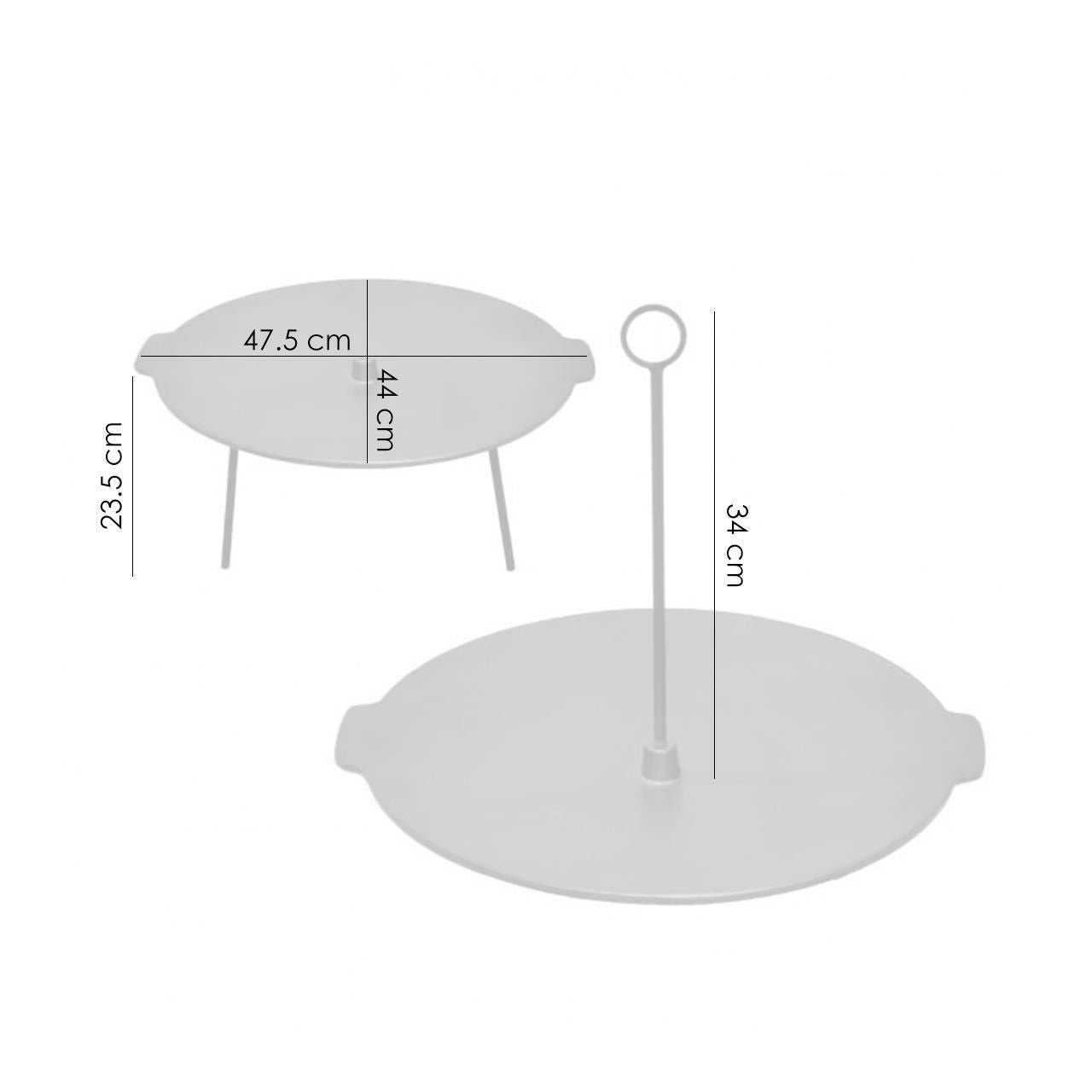 Disc pentru gratar, fonta, 2 functii, cu picioare si agatator, 44x23.5 cm, Perfect Home