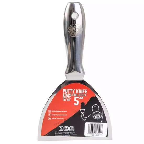 Spaclu inox monobloc, maner metalic, 12.5 cm, Olejnik