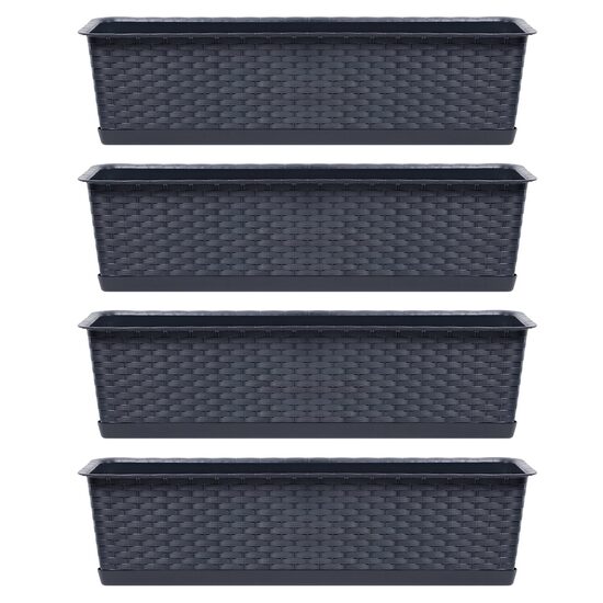 Set 4 jardiniere decorative, antracit, 68.5x17.3x15 cm, Ratolla Case P