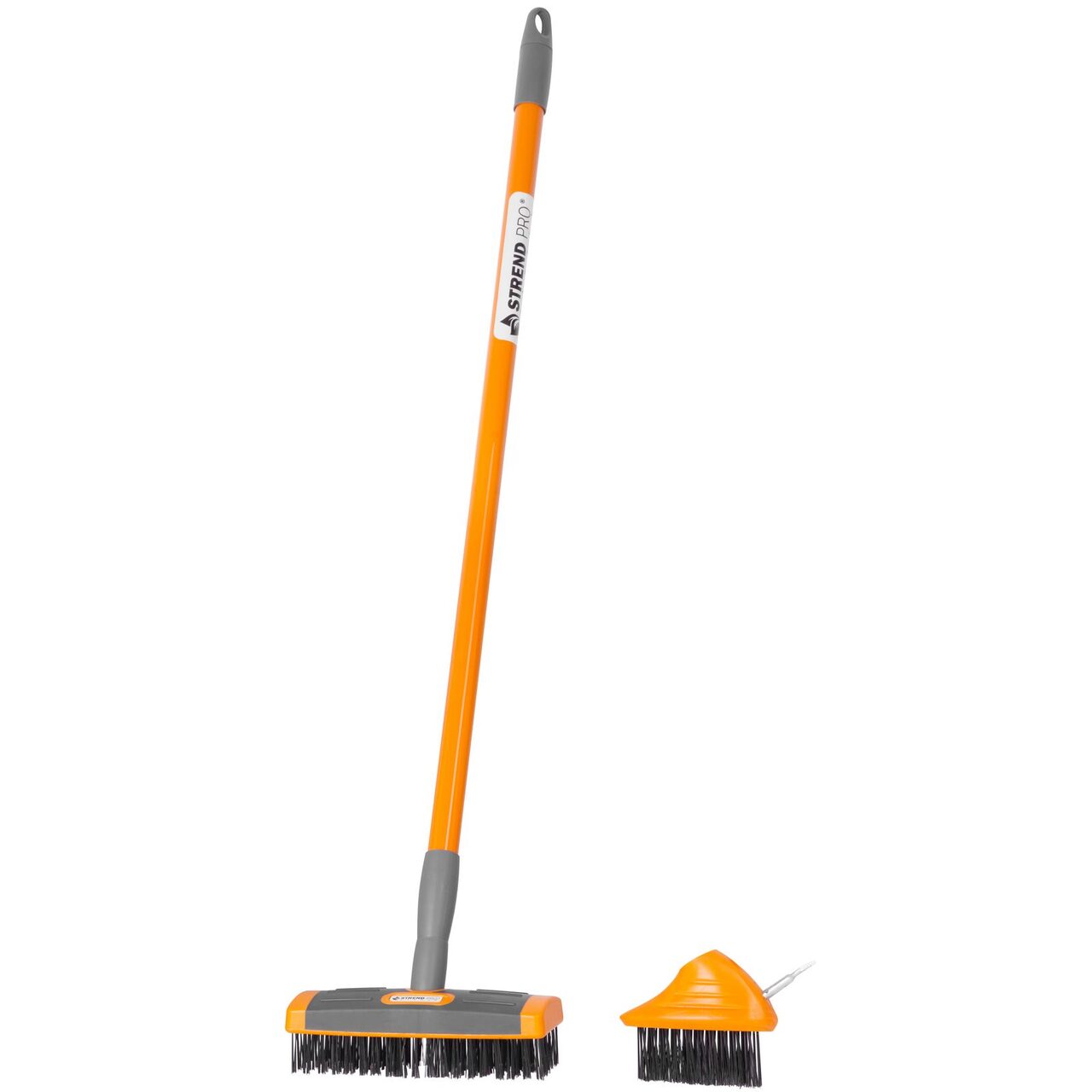 Set curatare pavaje, trotuare, cu 2 perii, maner telescopic, Strend Pro