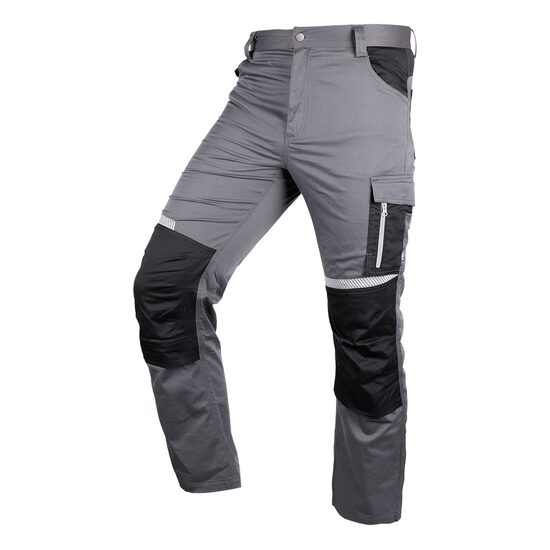 Pantaloni de lucru, bumbac, poliester, intariri genunchi, model Mix&Match, gri, marimea XXL/56, NEO
