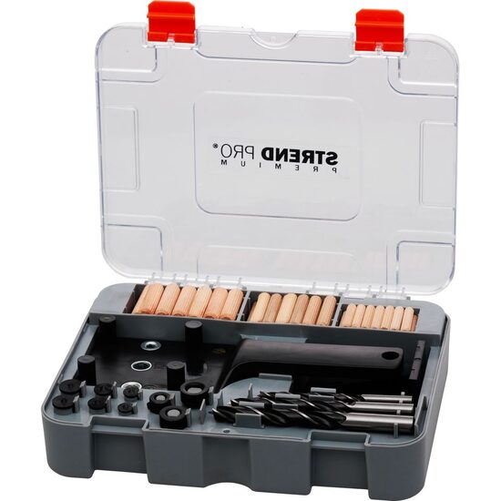Set pentru dulgheri cu imbinari, dibluri, burghie, cuie, cheie Allen, 83 piese, Strend Pro