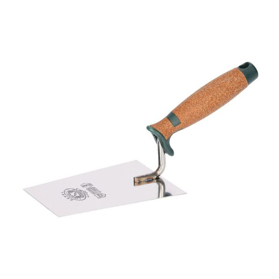 Mistrie inox, trapez, ingusta, sudura in puncte, 18 cm, maner pluta, Olejnik