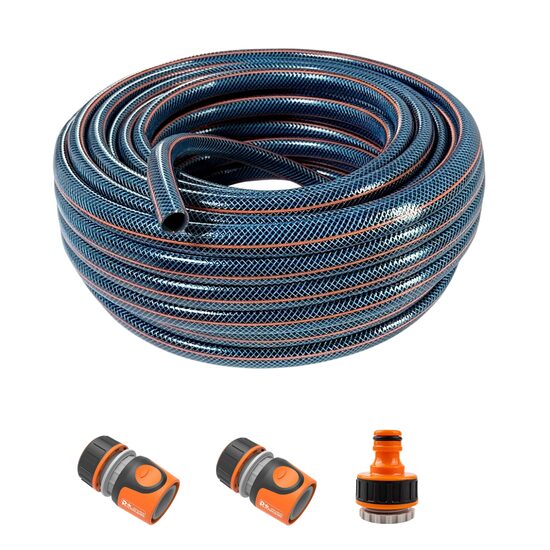 Furtun de gradina, 4 straturi, 1/2", 50 m, cuple, adaptor, Richmann
