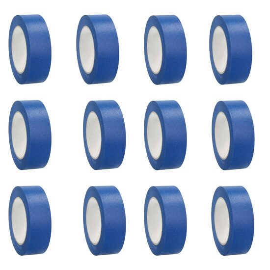 Set 12 benzi de mascare pentru vopsit, albastra, 48 mmx 50 m, rezistenta UV 14 zile, adeziv acrilic, Artool