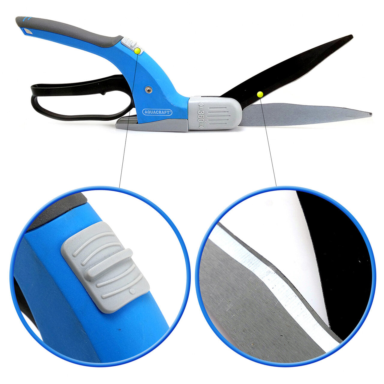 Foarfeca taiat iarba, gazon, rotativa, 360 grade, 36 cm, Aquacraft