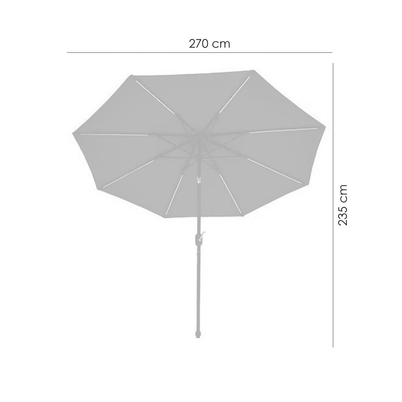 Umbrela gradina/terasa, LED solar, 270 cm