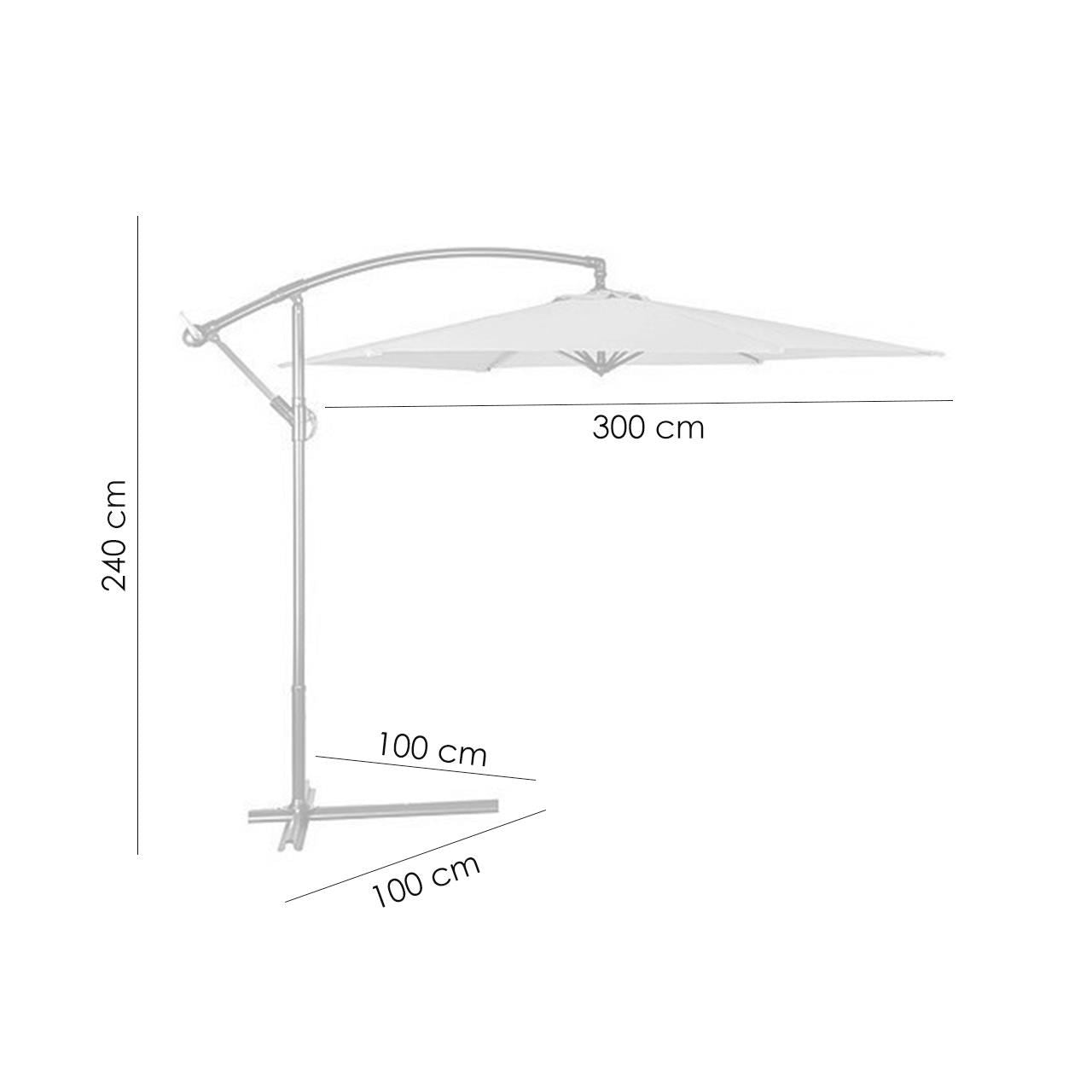 Umbrela gradina/terasa, articulatie tip banana, bej, 300 cm, Demi