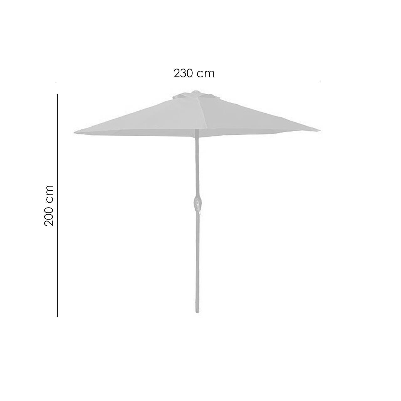 Umbrela plaja, cu manivela, gri antracit, 230 cm, Zoe