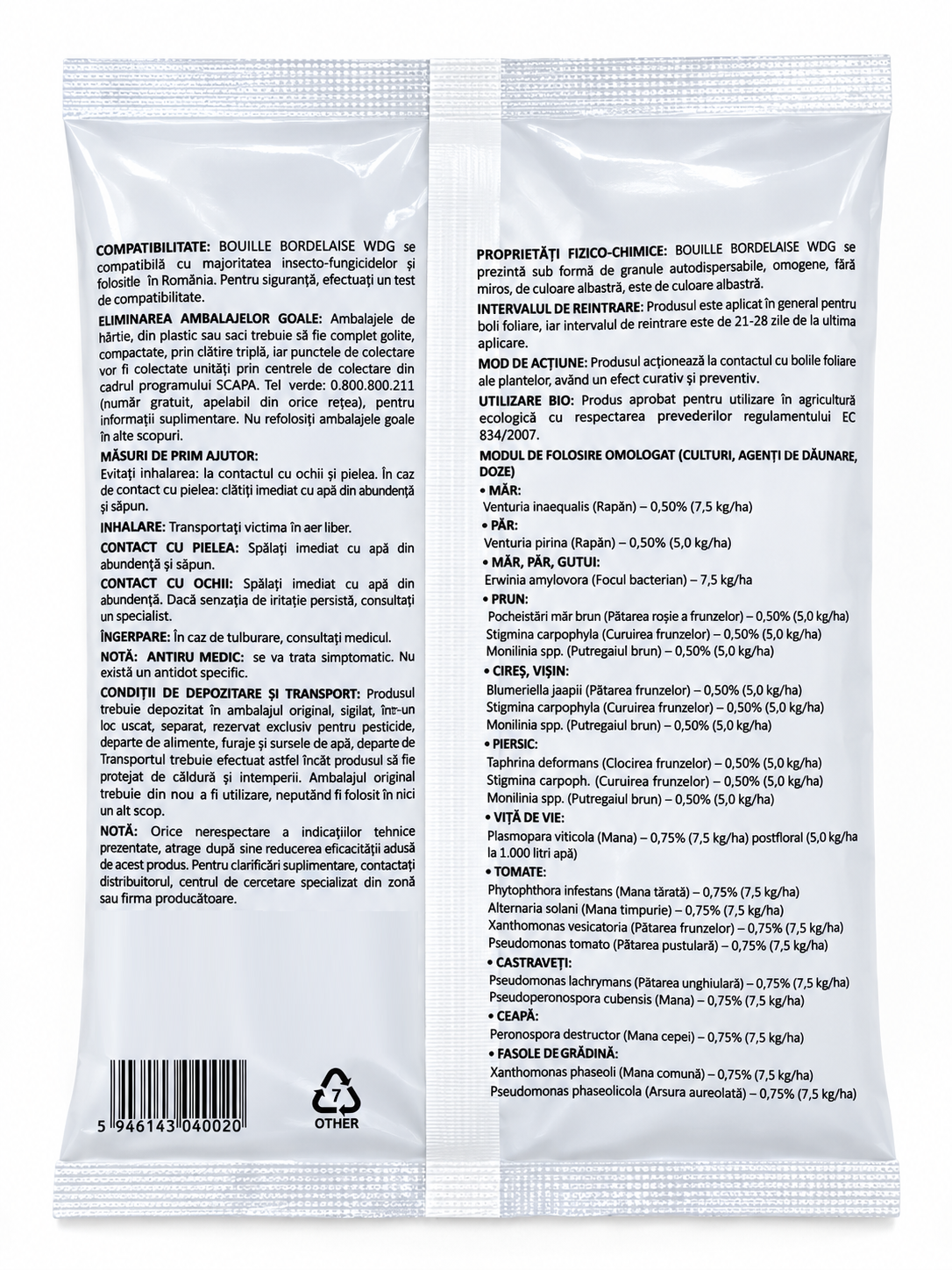 Zeama Bordeleza Bouille Bordelaise WDG - Fungicid Cupric Clasic, Aprobat pentru Agricultura Ecologica