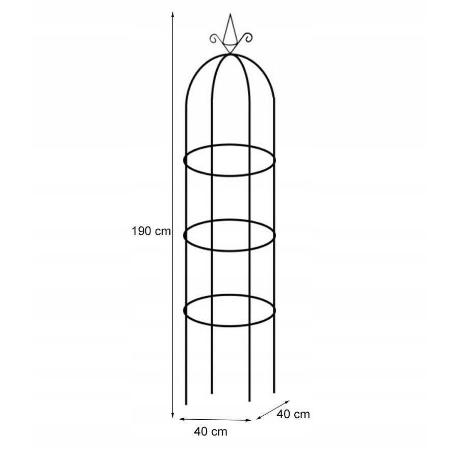 Arcada metalica, pergola, pentru gradina, 40x40x190 cm