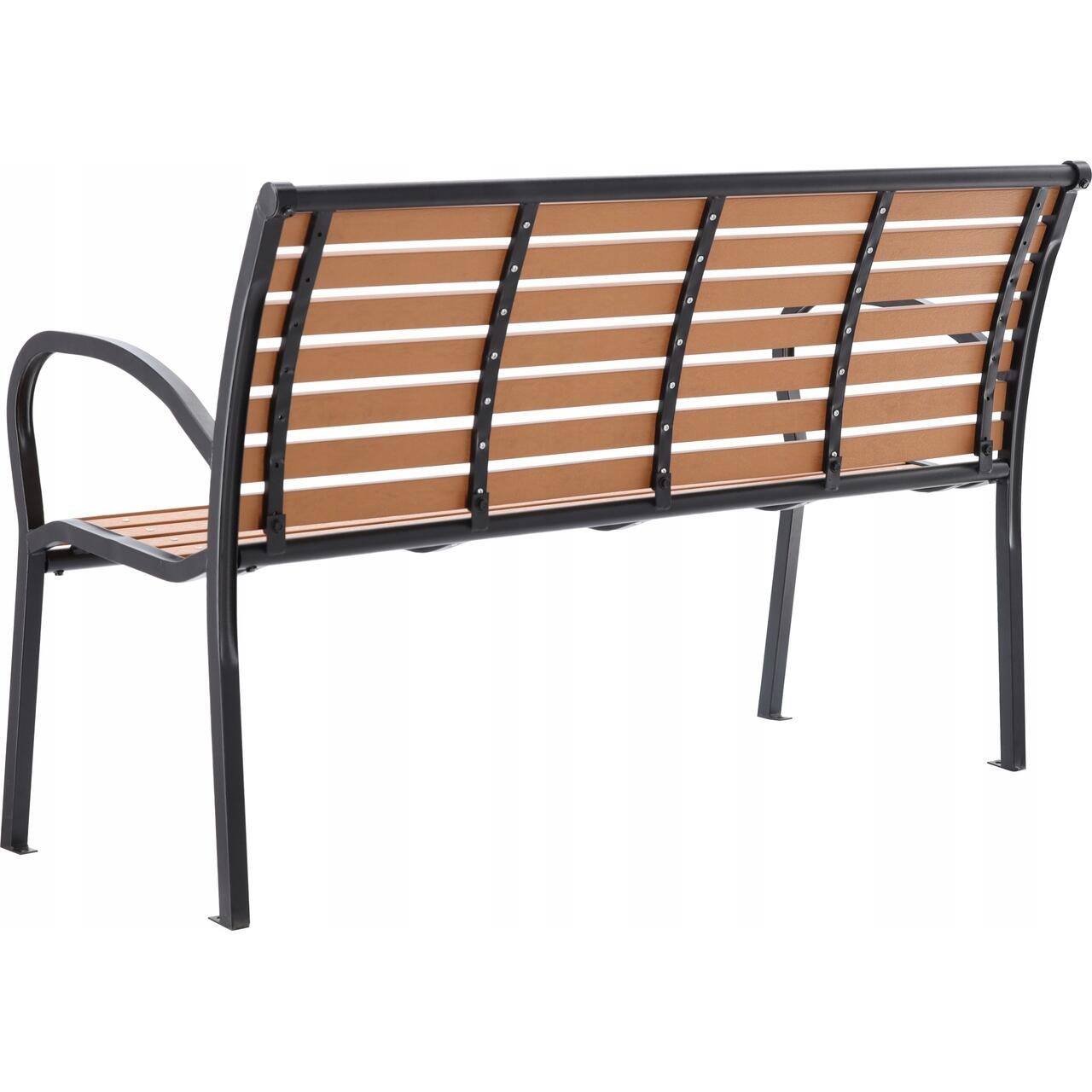 Banca de gradina, spatar plastic, structura otel, 125x60x80 cm, Daria