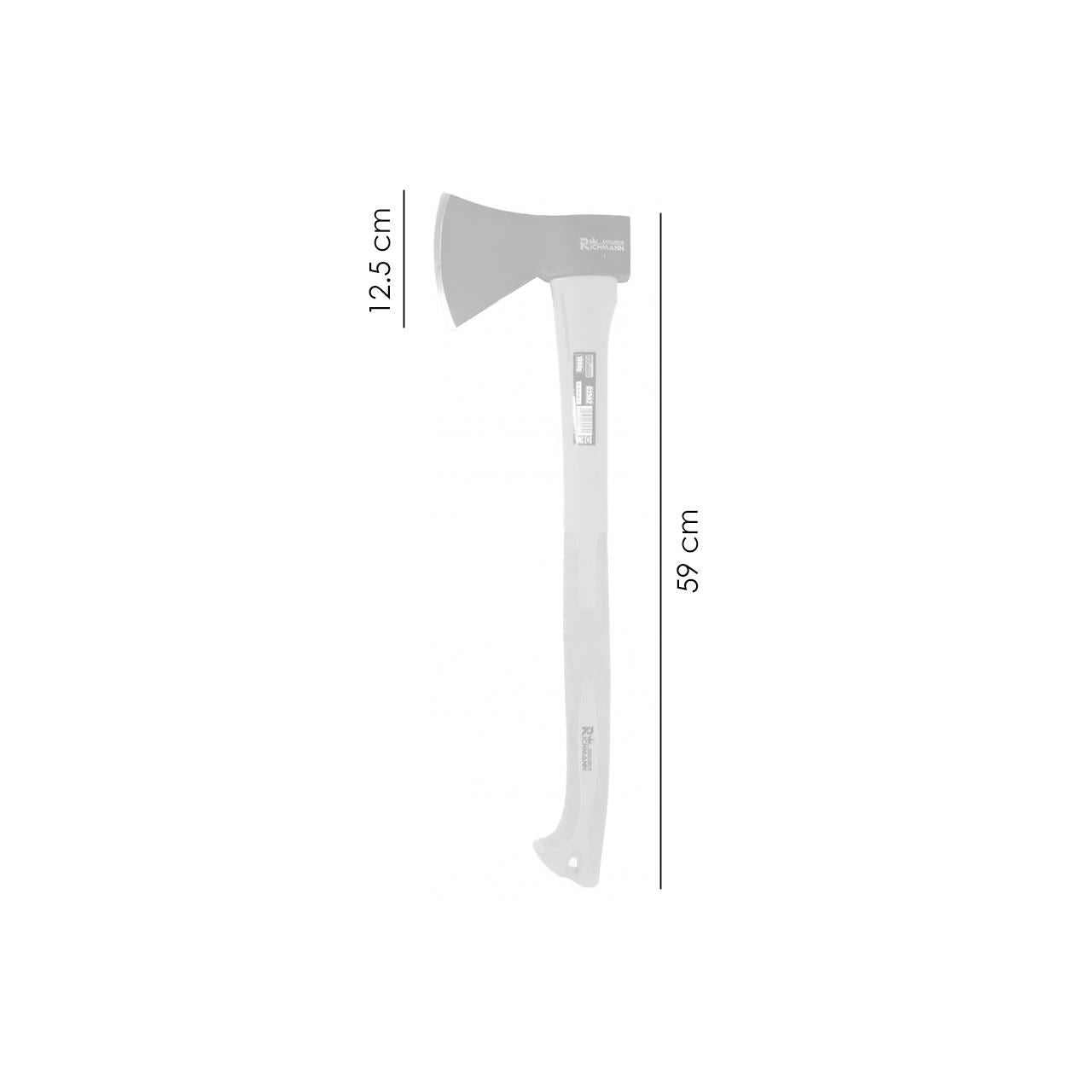 Topor, coada fibra, maner cauciucat, 1 kg, 12.5x59 cm, Richmann Exclusive