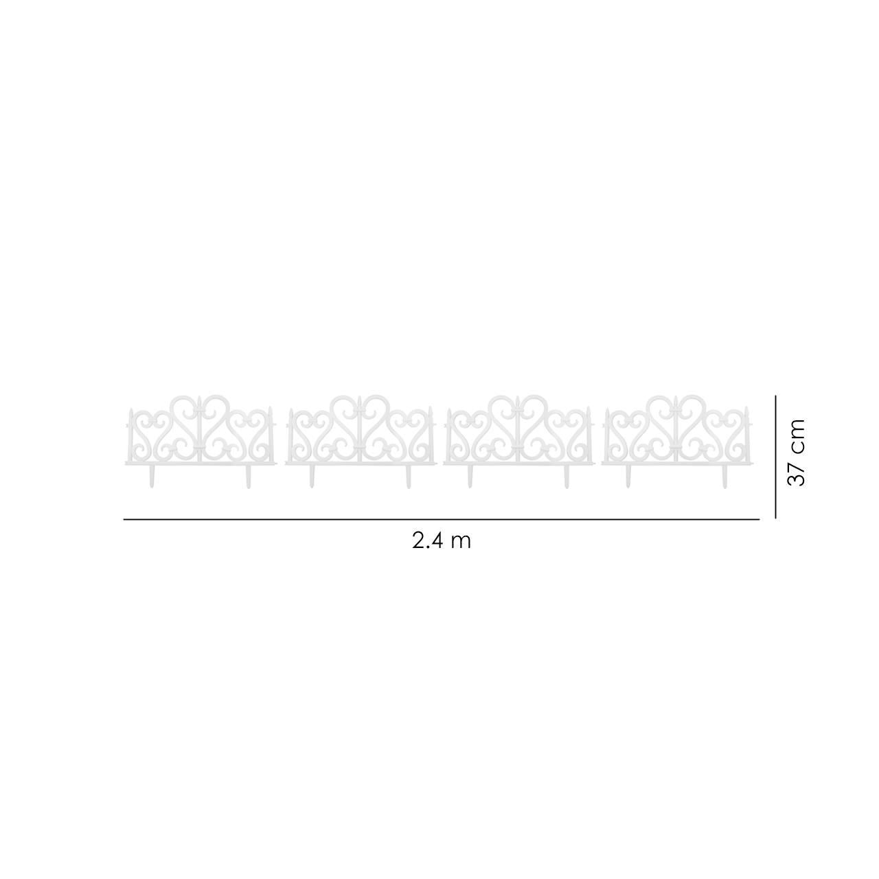 Gard de gradina, plastic negru, set 4 buc, 59.5x37 cm