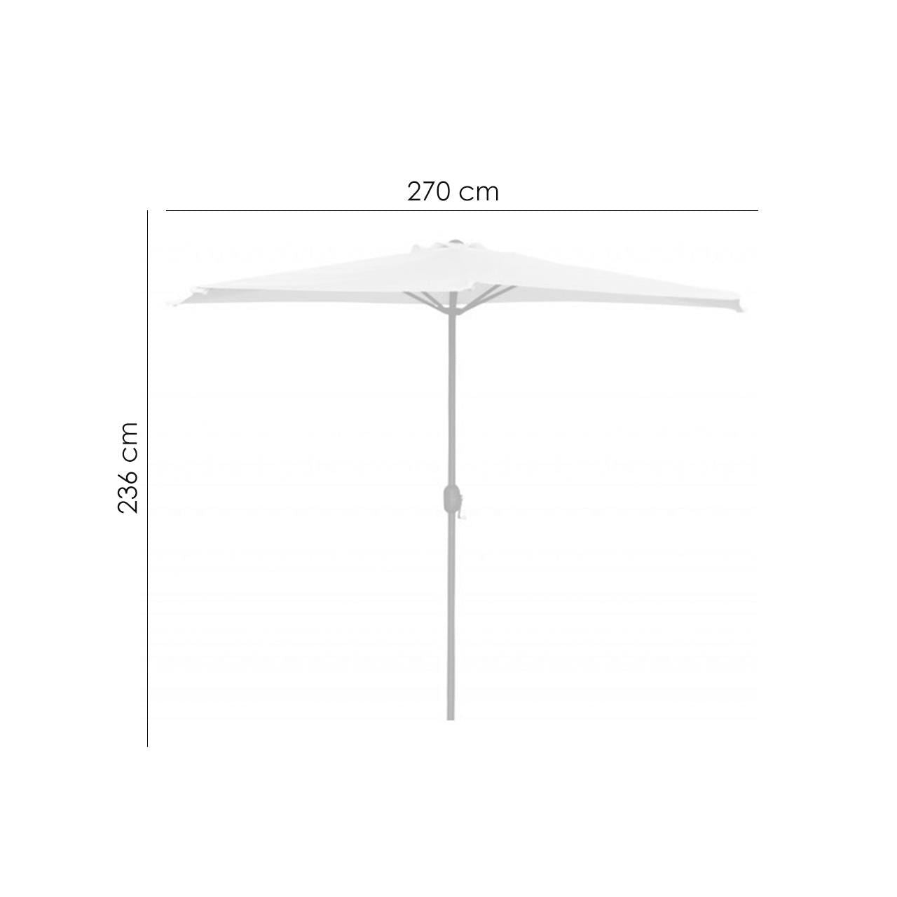 Umbrela balcon/terasa, semirotunda, verde, 270 cm
