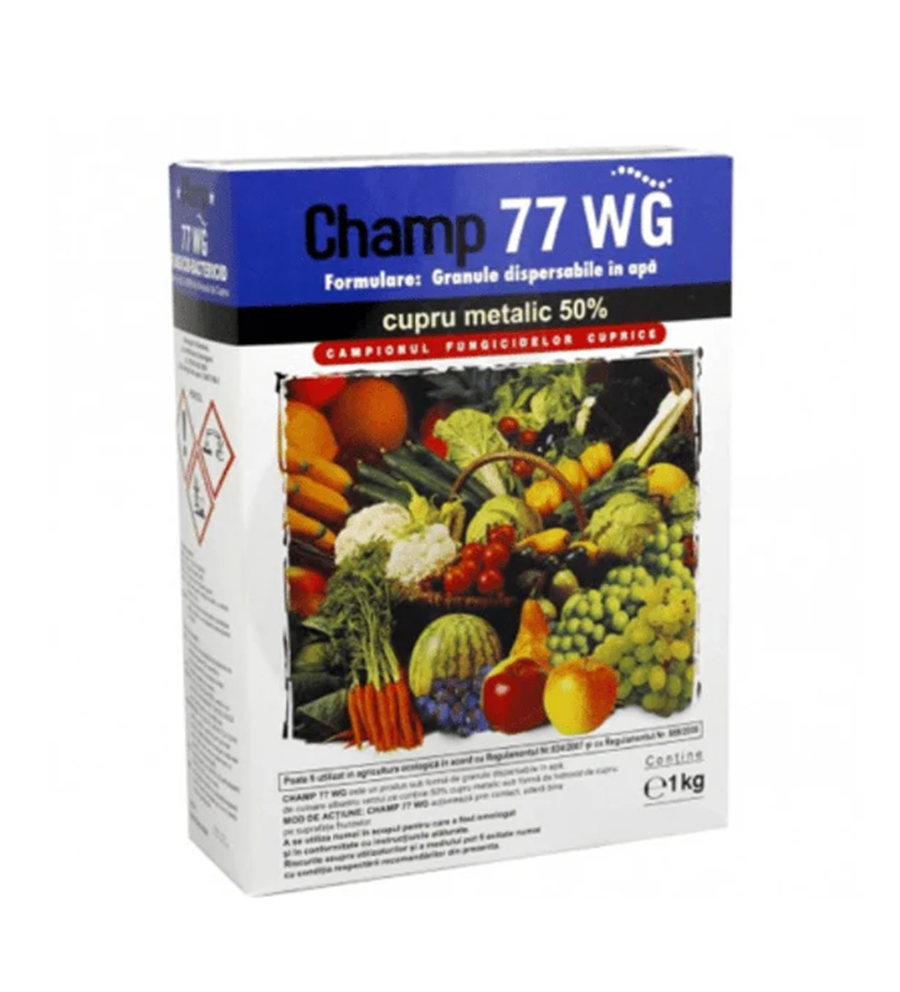 Champ 77 WG - Fungicid Cupric Contact BIO Cupru Metalic 50% - Mana, Rapan, Arsuri Bacteriene - Vita de Vie, Pomi, Cartof, Legume - Nufarm