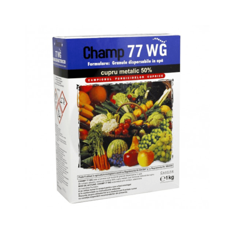 Fungicid CHAMP 77 WG , Nufarm, Cupru metalic, Tomate, Castraveti, Vita de vie, Cartof, Mar