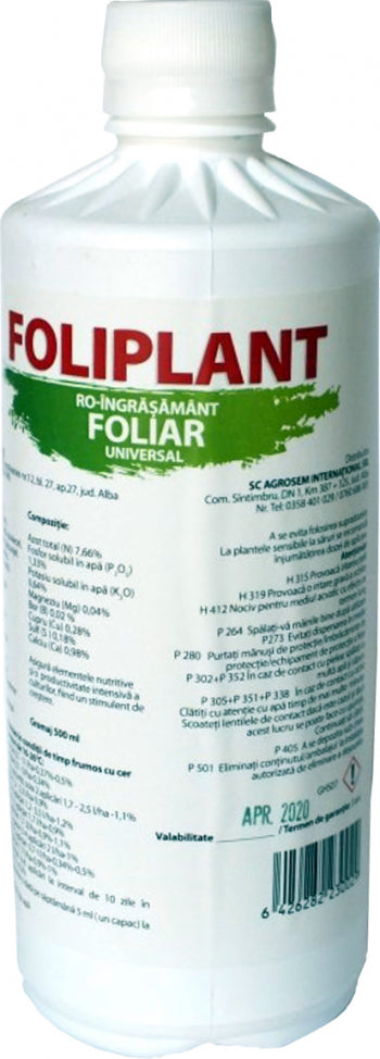 Îngrășământ universal Foliplant – nutriție completă pentru plante sănătoase și producții ridicate