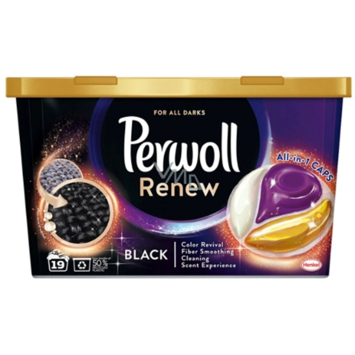 PERWOLL DETERGENT CAPSULE 19BUC ALL IN 1 RENEW BLACK CAPS