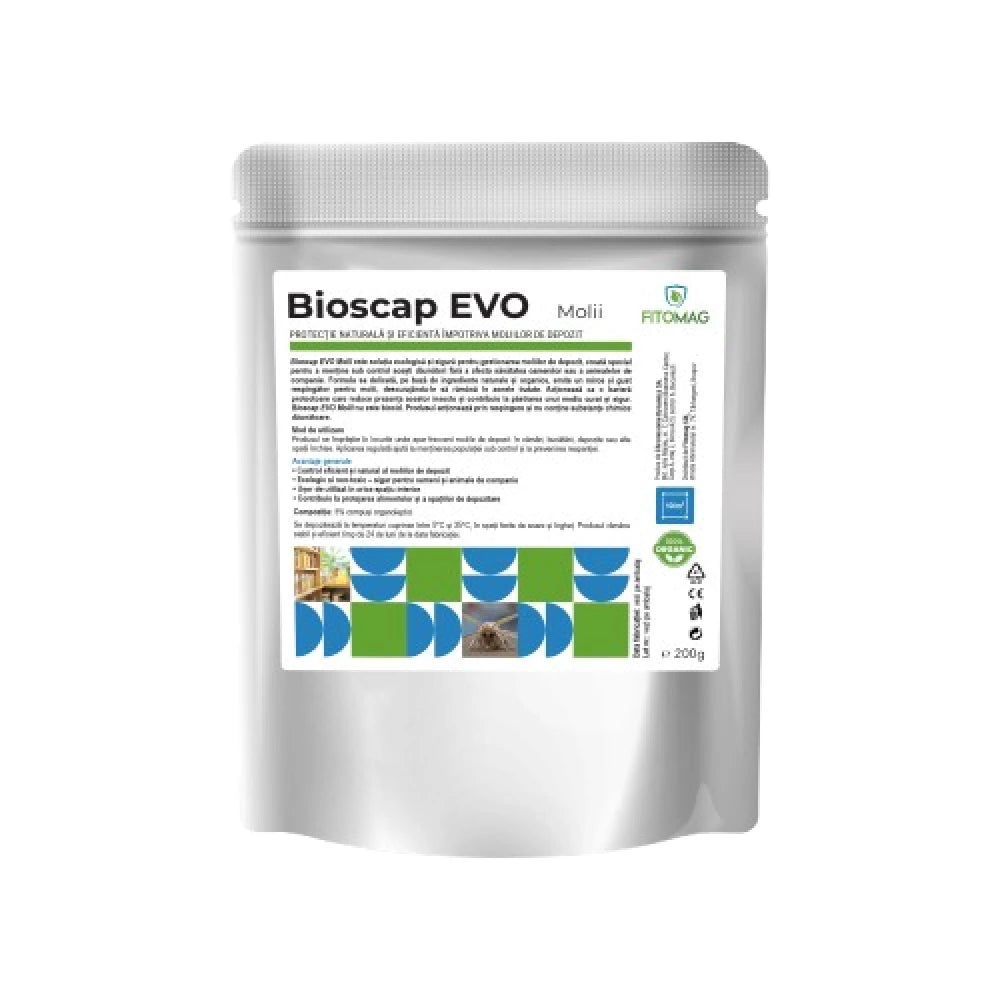 BioScap Evo Insecticid Bio Granule Anti-Molii Textile Formula Evo Persistenta Marita Dulapuri, Covoare, Tapiterie – Compusi Organoleptici 5%