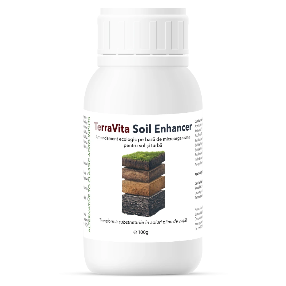 TerraVita Soil Enhancer Amendament Ecologic Pe Bază Microorganisme Pentru Sol Și Turbă