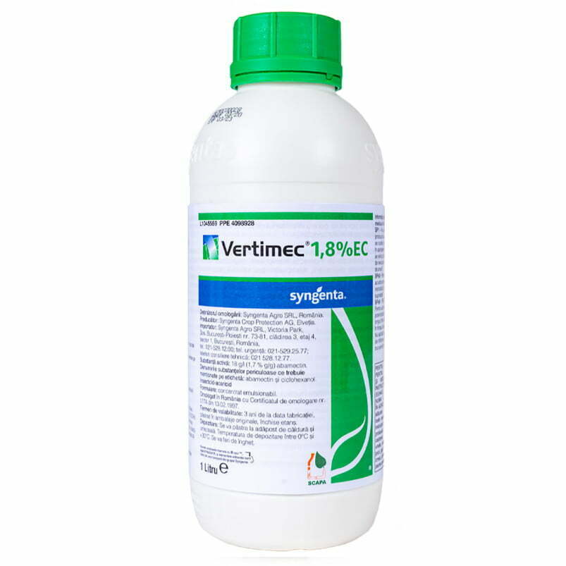 Insecticid acaricid VERTIMEC 1,8 % EC - Syngenta, Sistemic, Tripsi, Musca miniera, Puricele melifer