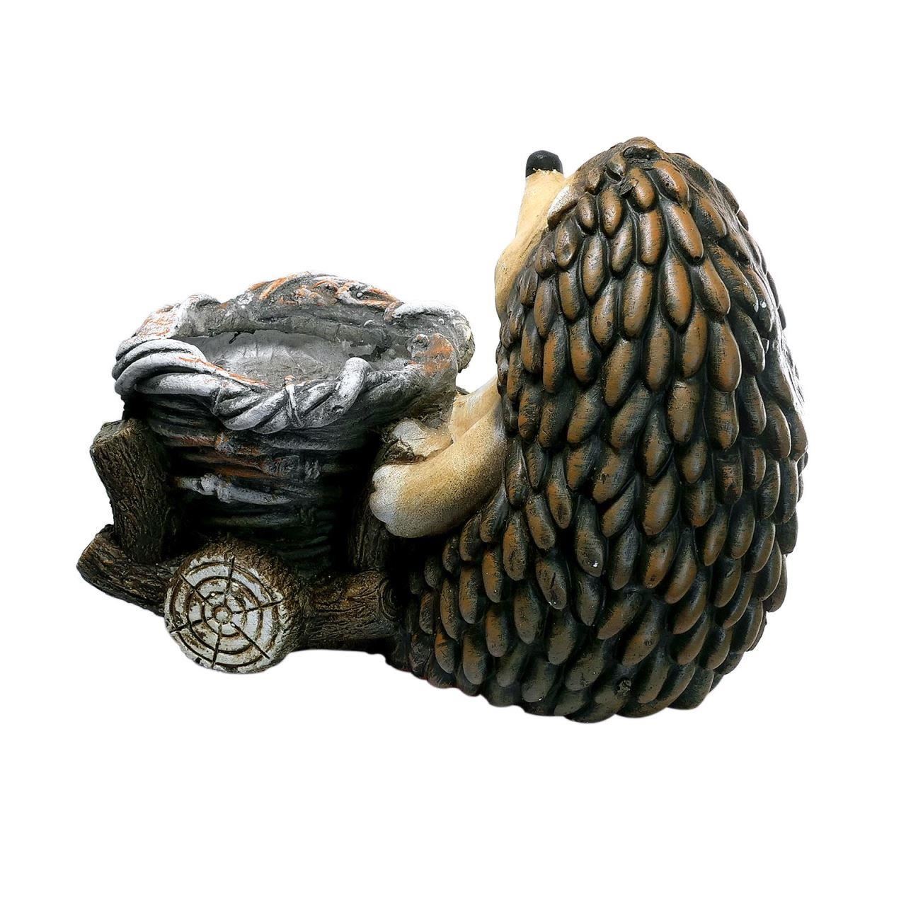 Decoratiune gradina, ceramica, arici cu cos, 37.5x21x27 cm