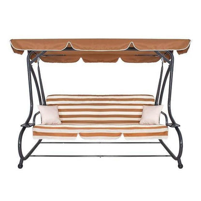 Balansoar gradina, Springos, 4 locuri, maro, crem, 230x130x162 cm, functie pat, max 300 kg