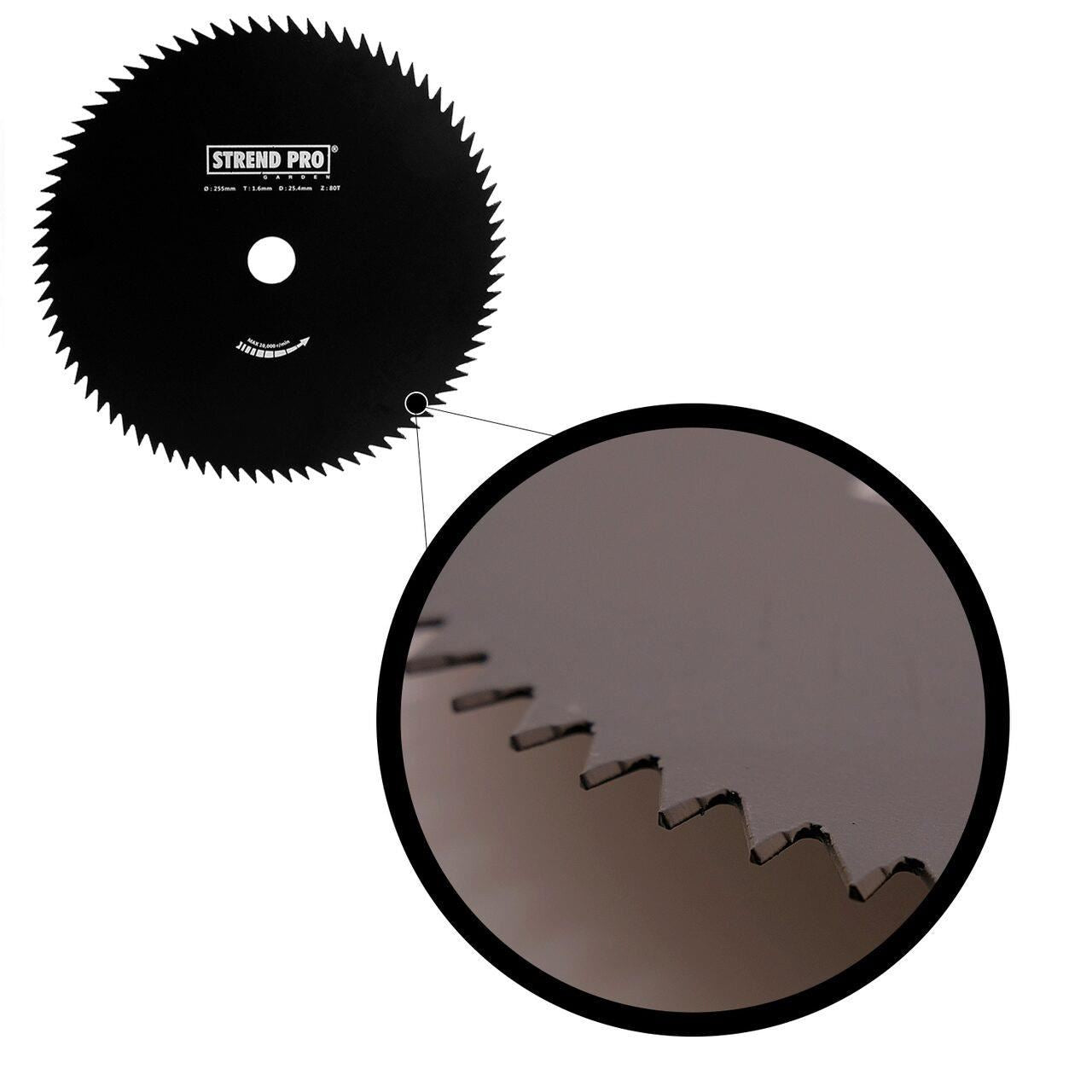 Disc circular pentru motocoasa/trimmer, 255x1,6mm 80 dinti
