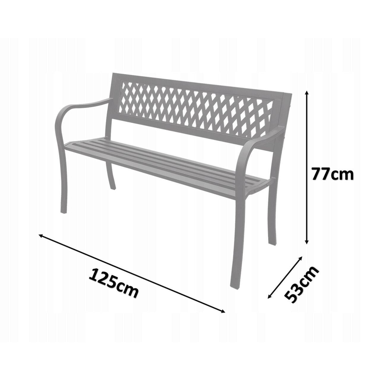 Banca de gradina, spatar structura plastic, 125x53x77 cm, Monica