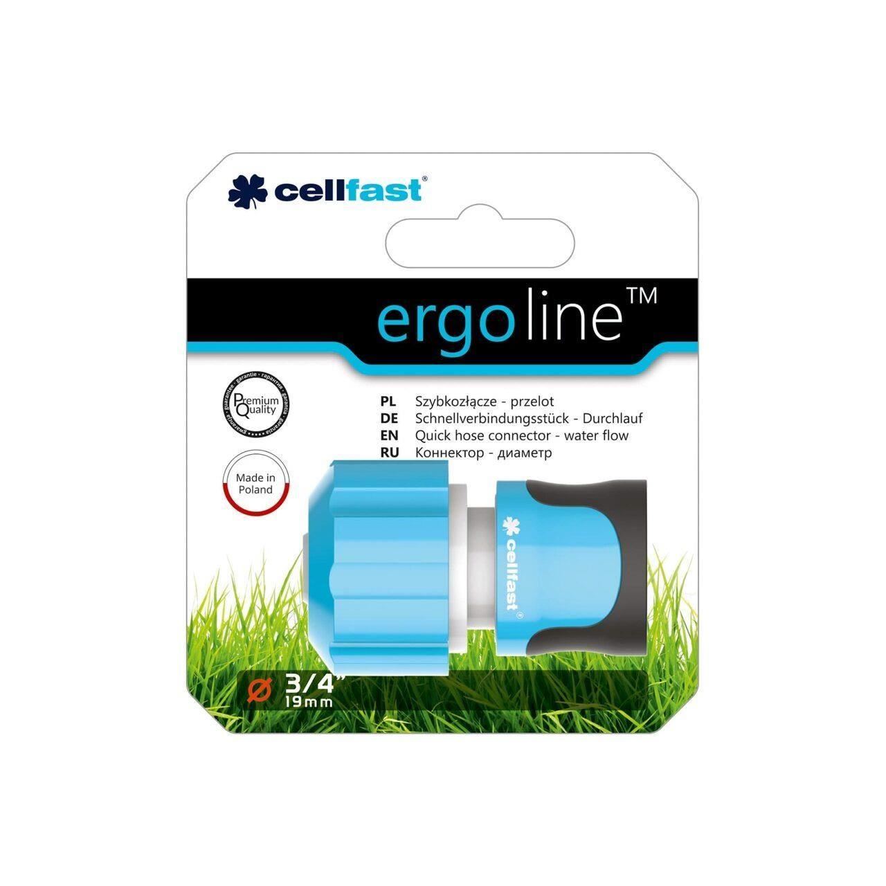 Cupla rapida, cu stop, 3/4", ERGO, Cellfast
