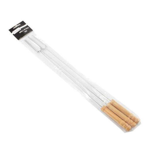 Ustensile pentru barbecue, grill, gratar, furculite lungi, maner lemn, set 3 buc, 48 cm, Perfect Home